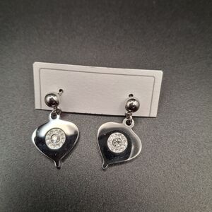 Elegant Silver Heart Earrings